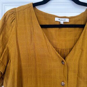 Madewell Puff Sleeve Mustard Button Up - Women’s S